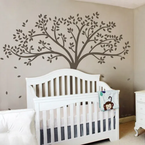 Vista 9 de Adhesivo decorativo para pared, diseño de árbol monocromático, Art Deco, Negro