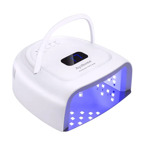Vista 8 de Lámpara de uñas de gel LED recargable, 60W inalámbrico UV Led luz de uñas con mango de elevación Sensor táctil pantalla LCD (negro)