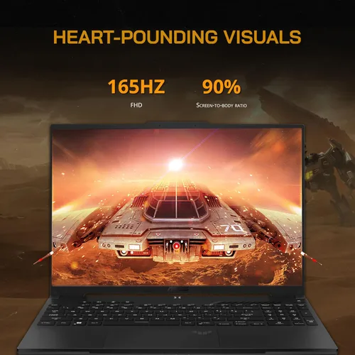 Vista 3 de asus TUF A16 - Laptop para juegos FHD de 16 pulgadas y 165 Hz, AMD Ryzen 7-7735HS, gráficos Radeon RX7600S V8G, RAM DDR5 de 32 GB, SSD PCIe de 1 TB