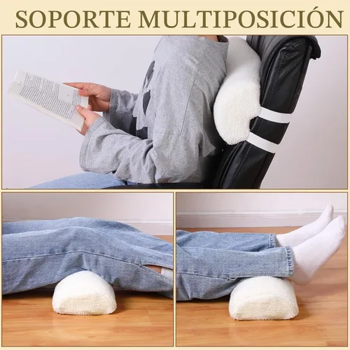 Vista 5 de Sintuff Almohada de apoyo para piernas con funda para sofá, almohada de descanso de pies con forma de media luna, almohada debajo de la rodilla