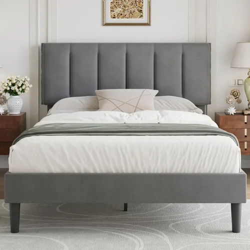 Vista 23 de VECELO Base de cama de tamaño individual con cajón de almacenamiento, base de cama de plataforma resistente con cabecera y fuerte soporte de Negro