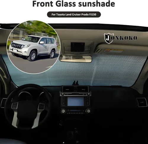 Vista 5 de Parasol para parabrisas de automóvil para Toyota Land Cruiser Prado FJ150, reflector de rayos UV plegable para ventana delantera y ventana completa