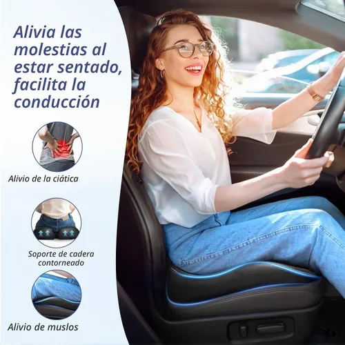 Vista 2 de ZIKEE Cojín de asiento de coche con espuma viscoelástica para un viaje largo, alivio del dolor sentado, cojín ergonómico para asiento de coche