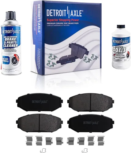 Vista 62 de Detroit Axle - Pastillas de Freno Delantero Izquierdo Reemplazo de Pinza de Disco para Dodge Ram 1500 Dakota Mitsubishi Raider - Juego de 3 piezas