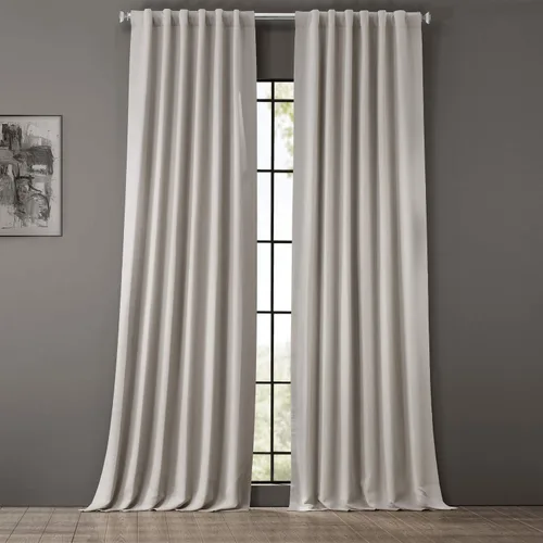 Vista 2 de HPD Half Price Drapes BOCH-171113-84, cortinas sólidas para oscurecer habitación (1 panel), 50 x 84 pulgadas, color beige alabastro