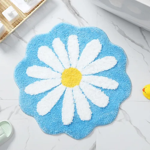 Vista 13 de Bonita alfombra de baño, alfombra antideslizante de absorción de agua, suave, lavable a máquina, para dormitorio, cocina, baño, inodoro, 25.6 x 25.6