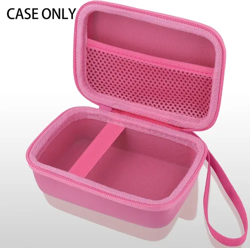 Vista 4 de co2CREA - Carcasa rígida para impresora Fujifilm Instax Mini Link 3, 2 y 1, color rosa Almacenamiento portátil, espacio para cable de carga