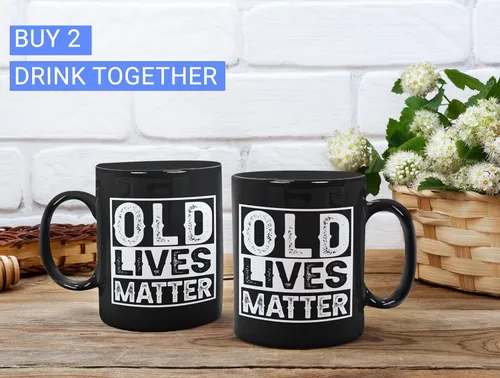 Vista 8 de Old Lives Matter - Taza de café de 11 onzas, regalo para hombres mayores, regalo para personas mayores, regalo divertido para abuelos mayores, Día