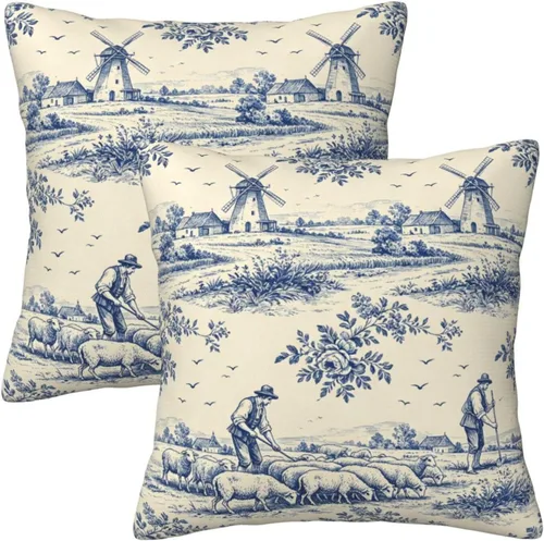Vista 14 de Fundas de almohada de playa costera 18x18, juego de 2, fundas de almohada decorativas con diseño de estrella de mar y caballito de mar
