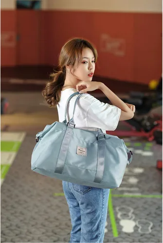 Vista 8 de Bolsos de viaje para mujer, para llevar en el fin de semana, bolsa de gimnasio deportiva, bolsa de entrenamiento, para pasar la noche y colgar al