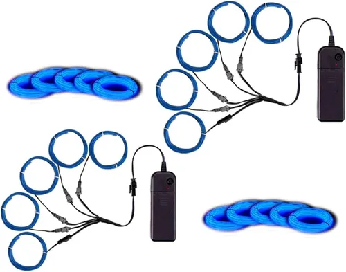 Vista 19 de MaxLax Cable EL, luces de neón portátiles, cable EL 5 en 3.3 ft, alambre electroluminiscente para decoración de Halloween, fiesta de Navidad Ten