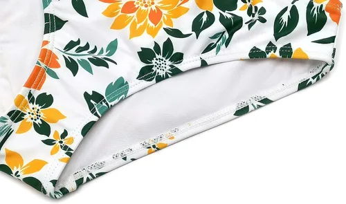 Vista 9 de SHEKINI Trajes de baño de dos piezas con volantes y estampado floral para niñas