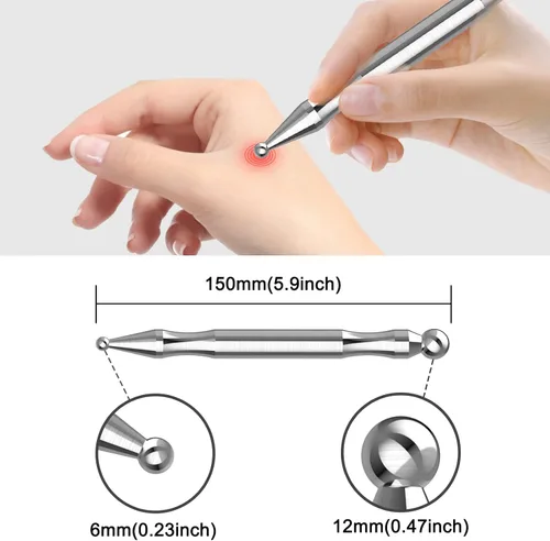 Vista 6 de Melonsun Bolígrafo de acupuntura manual - Bolígrafo de acupresión de acero inoxidable - para alivio del dolor de tejido profundo completo del cuerpo