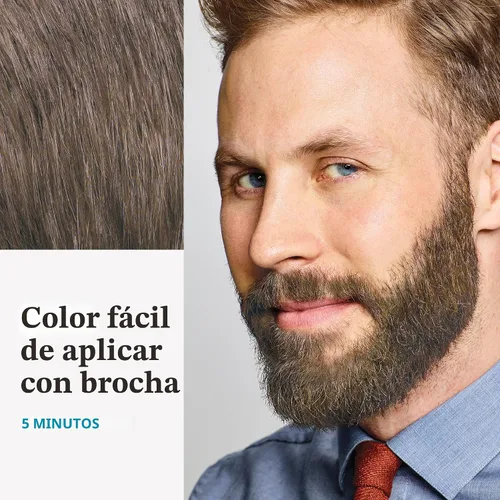 Vista 4 de Just For Men - Tinte para bigote y barba, coloración de barba para cabello gris con cepillo, con queratina, biotina, aloe vera y aceite de coco