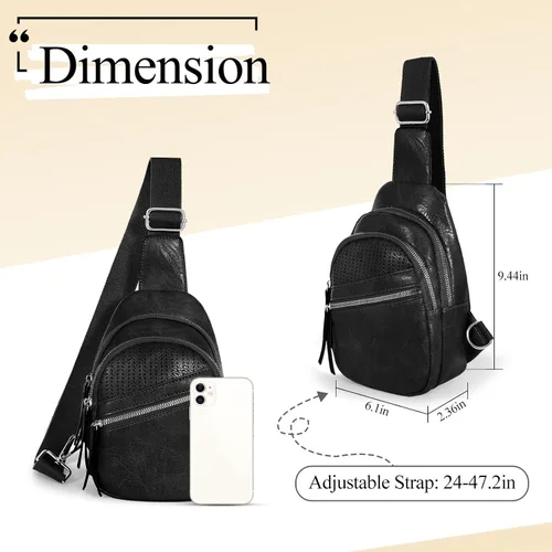 Vista 6 de SUOSDEY 2023 Small Sling Bags for Women Crossbody Leather Fashion Crossbody Bags for Women Trendy Sling Purse