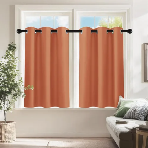 Vista 73 de PONY DANCE Cortinas para Autocaravana de 24 pulgadas de Largo, Cortinas Cortas para Baño y Cocina, Mini Cortinas de Privacidad para Camper
