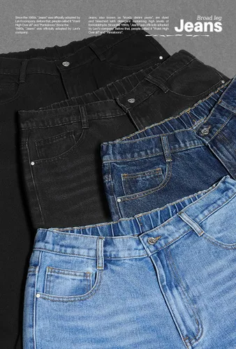 Vista 8 de Jeans holgados para hombres y mujeres, pantalones clásicos de patinadora Y2K, pantalones lisos 2023, jeans casuales de pierna ancha, pantalones