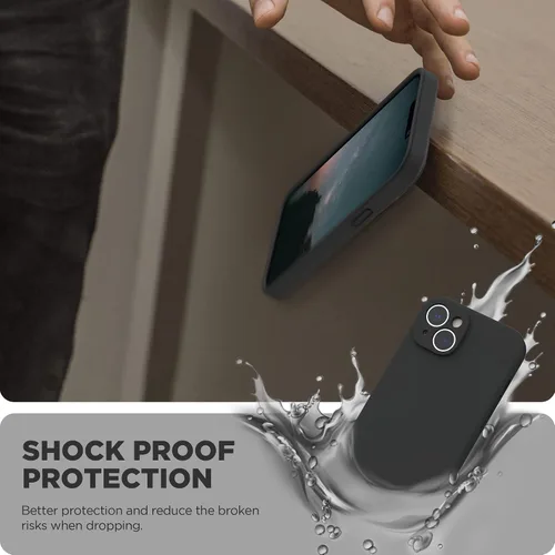 Vista 7 de SURPHY Funda para iPhone 14 Plus con Protector de Pantalla y Protección de Cámara, Funda de Teléfono de Silicona Líquida con Forro de Microfibra