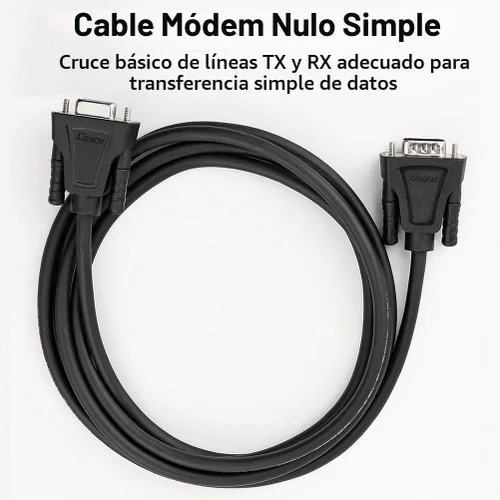 Vista 6 de DTech DB9 RS232 Cable serie macho a hembra, cable de módem nulo, línea cruzada TX/RX para comunicación de datos (6 pies, negro)
