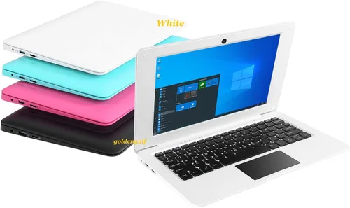 Vista 8 de Windows 10 Ordenador portátil Mini 10 pulgadas 32GB ultrafino y ligero Netbook Quad Core CPU PC HDMI WiFi USB YouTube (negro)