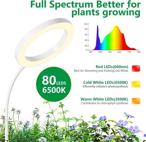 Vista 6 de Luces de cultivo de suelo de espectro completo de 68 pulgadas para Blanco - Doble cabeza de pie