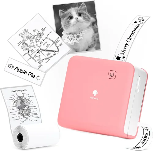 Vista 10 de Phomemo M02Pro Mini impresora de etiquetas adhesivas, máquina de 300 DPI para hacer etiquetas Mini Thermal Printer Print 3 Size 15mm/25mm/53mm