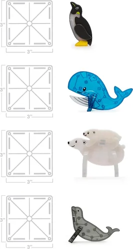 Vista 5 de MAGNA-TILES Arctic Animals - Juego de construcción magnética de 25 piezas, la marca original de construcción magnética