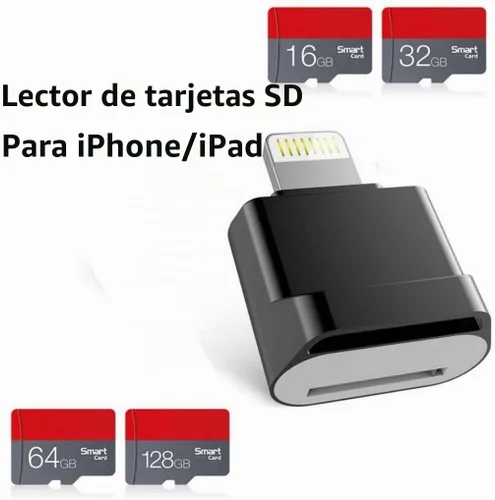 Vista 2 de [Certificado MFi de Apple] Lector de tarjetas micro SD para iPhone iPad, lector de tarjetas Lightning a Micro SD/TF, adaptador de lectura