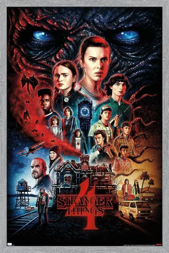 Vista 19 de Trends International Netflix Stranger Things: Season 4 - Póster de pared de una hoja, 14.725 x 22.375 pulgadas, versión enmarcada de madera