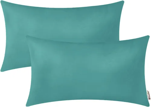 Vista 34 de BRAWARM Fundas de almohada de cuero sintético de 16 x 16 pulgadas - Juego de 2 fundas de almohada de cuero negro, fundas de almohada de cuero teñido