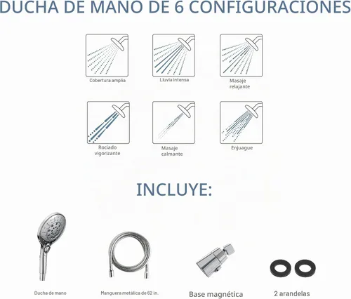 Vista 4 de Moen Engage Magnetix - Cabezal de ducha de mano, 6 funciones, 3662EPBG Oro cepillado
