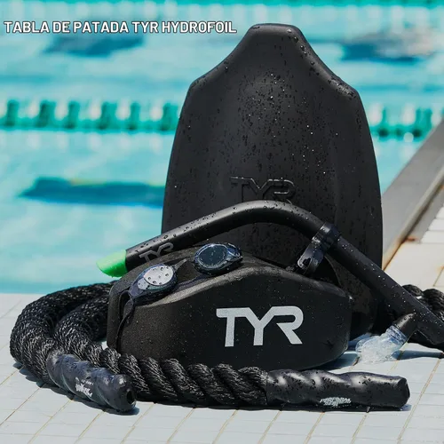 Vista 2 de TYR Hydrofoil Kickboard - Ayuda avanzada de entrenamiento de natación 3D para técnica de estilo libre y natación competitiva Negro