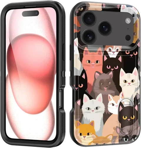 Vista 82 de Funda para iPhone Air con soporte integrado, a prueba de golpes, polvo y caídas, 3 capas, grado militar, funda protectora para iPhone Air de 6.5