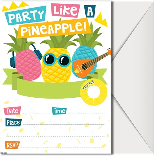 Vista 12 de Invitaciones de fiesta de cumpleaños de Caticorn con sobres (paquete de 20) - Invitaciones de fiesta temática de Caticornio para niñas, niños, niños