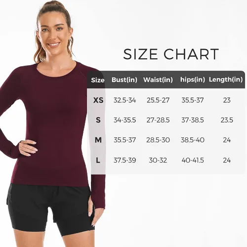 Vista 8 de Stelle Camisetas de entrenamiento para mujer, sin costuras, de manga larga, con agujeros para el pulgar para deportes, correr, atléticas, ajustadas