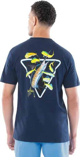Vista 51 de Guy Harvey Camiseta de manga corta con bolsillo gráfico de algodón OG para hombre Leche de Almendra/Rig Masters