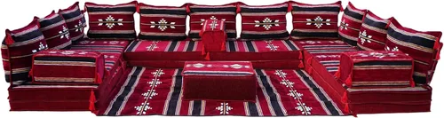 Vista 8 de Sofá de piso modular hecho a mano arabicsofa – Asiento oriental Majlis con cojines de respaldo