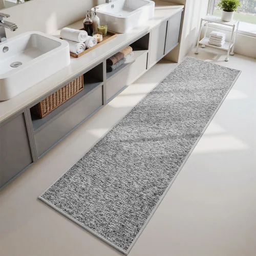 Vista 12 de PADOOR Tapetes de baño finos, trenzados para baño, tapetes de baño con parte trasera de goma antideslizante, lavables a máquina y de secado rápido