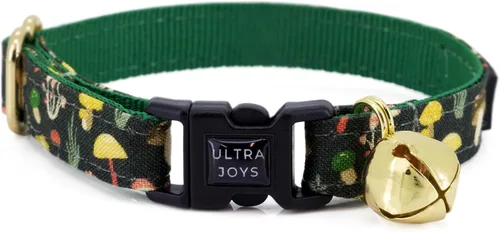 Vista 29 de Ultra Joys Breakaway - Collar de gato con campanas, color naranja a cuadros, talla L Solo cuello a cuadros