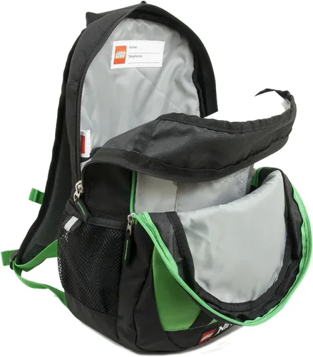 Vista 4 de Mochila escolar LEGO NINJAGO para niños, bolsa para libros, para viajes, para ir y venir, para el regreso a la escuela, para niños y niñas, Verde