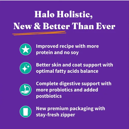 Vista 10 de Halo Holistic - Alimento vegano para perros, receta a base de plantas con algas marinas, comida seca para perros, salud digestiva completa