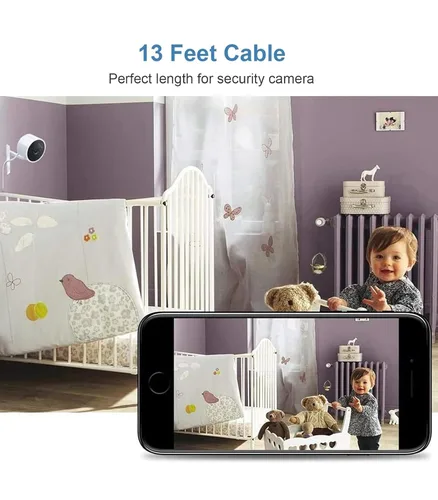 Vista 7 de Smays Cable de alimentación micro USB para Wyze Cam v3, Nest, Arlo Q, Blink, Ring Mini Cam, Yi Dome - Cable de carga de 12 pies Nest, Yi Dome