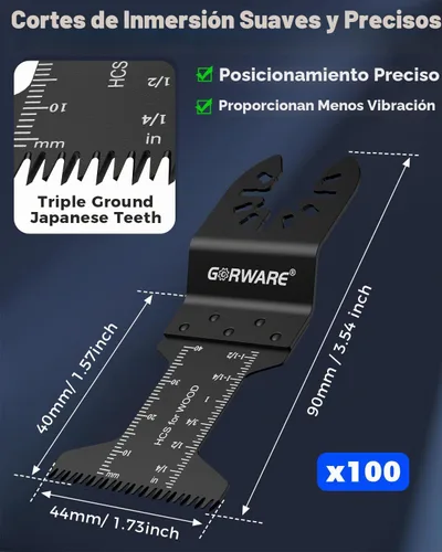 Vista 2 de GORWARE Cuchillas oscilantes para herramientas, dientes japoneses de liberación rápida, kits de cuchillas multiherramienta para Milwauke, Chicago