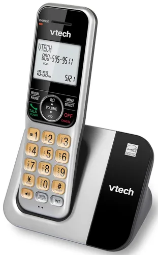 Vista 11 de Sistema de teléfono inalámbrico VTech para el hogar con bloqueo de llamadas, pantalla grande y botones, pantalla retroiluminada, altavoz