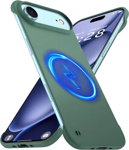 Vista 21 de GRECAZO - Funda magnética delgada sin marco para iPhone 17 Pro Max, color azul