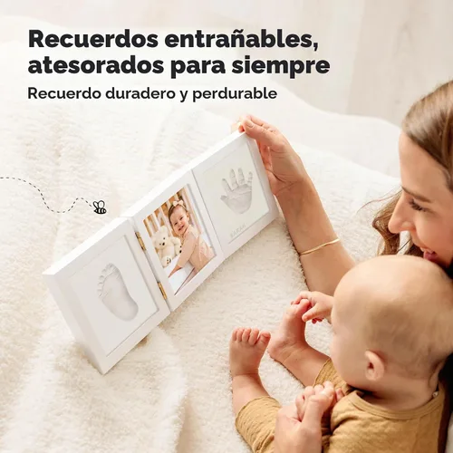Vista 7 de KeaBabies Regalos para baby shower, kit de manos y huellas para bebé Blanco (Alpine White)