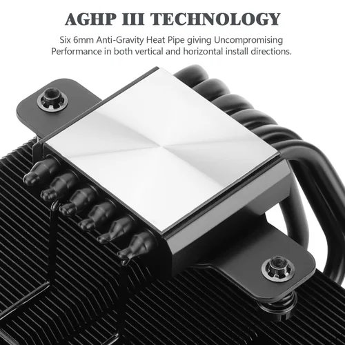Vista 2 de Thermalright SI-100 Black Enfriador de aire para CPU, tubos de calor de 6×6mm, TL-E12B Ventilador silencioso PWM con rodamiento S-FDB V2.0