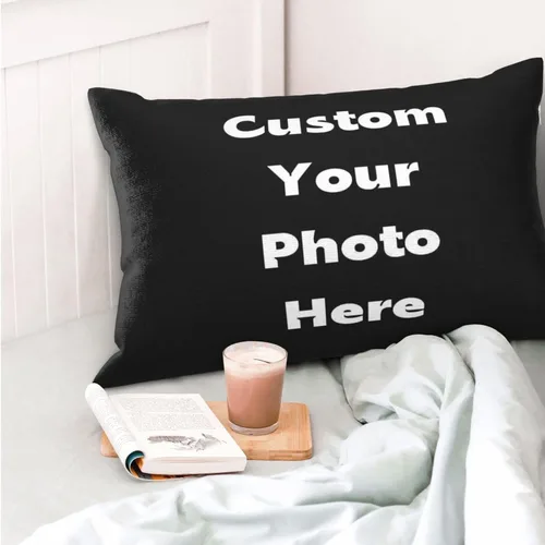 Vista 4 de Funda de almohada personalizada con nombre y imagen, texto, funda de almohada personalizada para dormitorio, sala de estar, oficina, sofá, 14 x 20