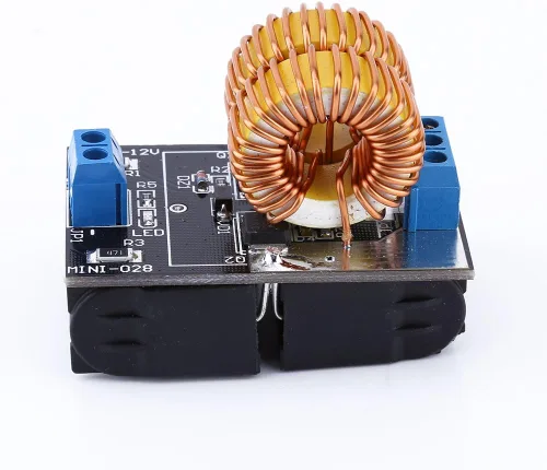 Vista 9 de TOPINCN ZVS Módulo de potencia de calentamiento por inducción de 120 W con bobina de calentador, 5 V-12 V ajustable para uso industrial, bricolaje
