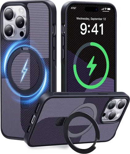 Vista 52 de CASEKOO - Funda diseñada para iPhone 14 Pro con soporte magnético invisible [protección contra caídas de grado militar] [compatible con MagSafe]